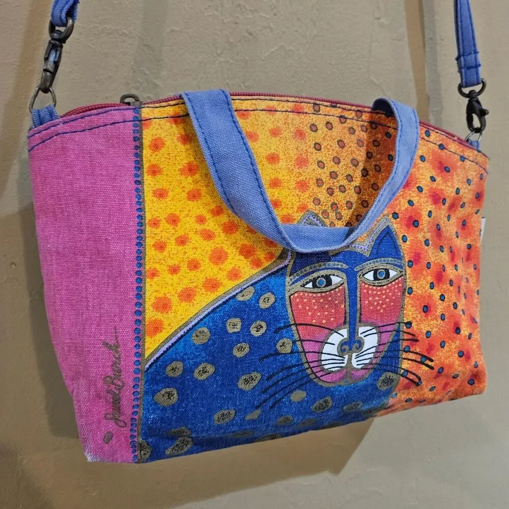 vintage boho whimsigoth Laurel Burch cat crossbody bag